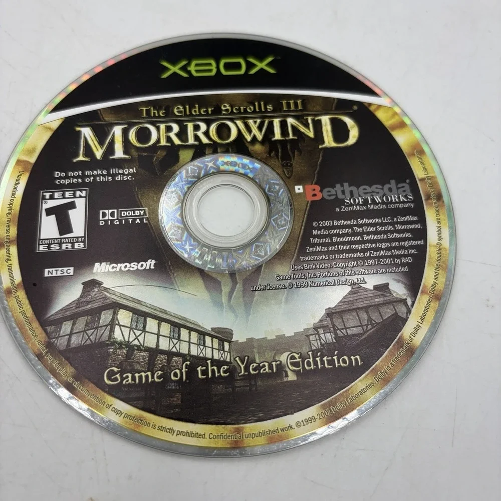 Elder Scrolls III : Morrowind - Game of the Year Edition - Xbox DISC ONLY Tested
